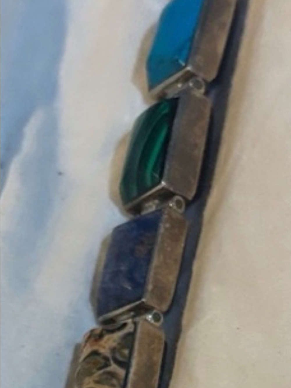 Multi-Stone Reversible vintage gemstone Tile Bracelet